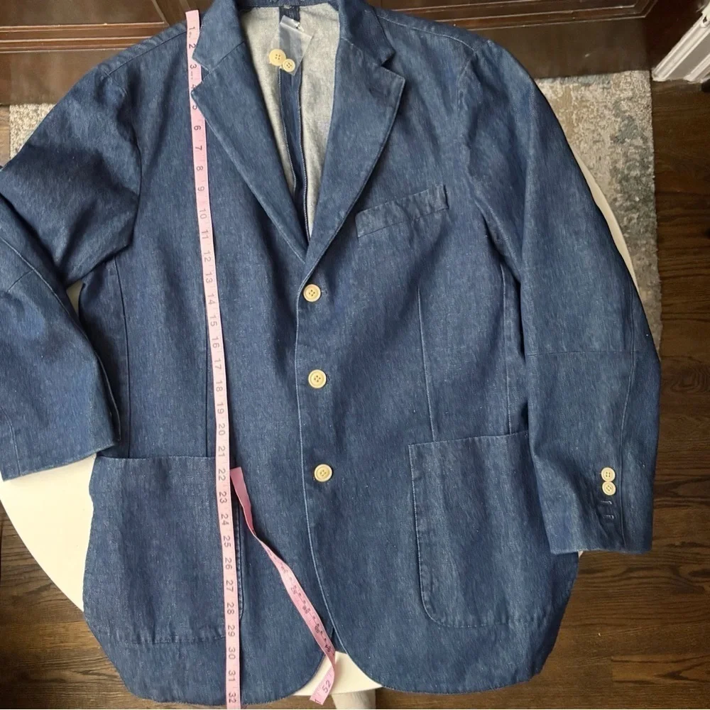 J. Peterman Men’s Denim Blazer Chore Coat Size 42R NWOT